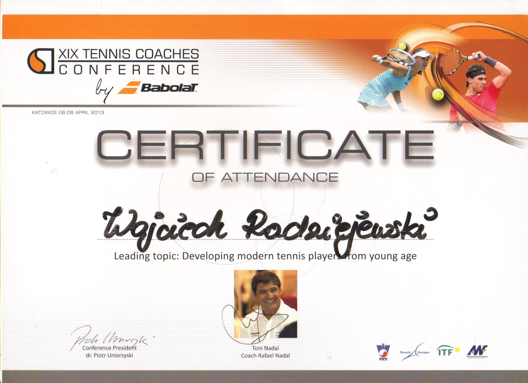 certyfikat tenis 2 maly